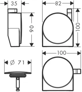 Внешняя часть излива Hansgrohe 58117140S шлифованная бронза